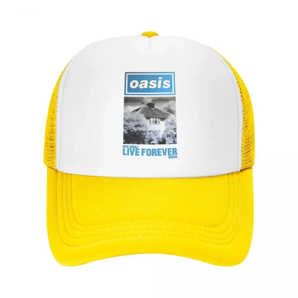O-Oasis American Heavy Metal Trucker Cap Men Women Hip-Hop Dad Hat Sun Hats Fishing Hat Breathable Mesh Baseball Cap Summer