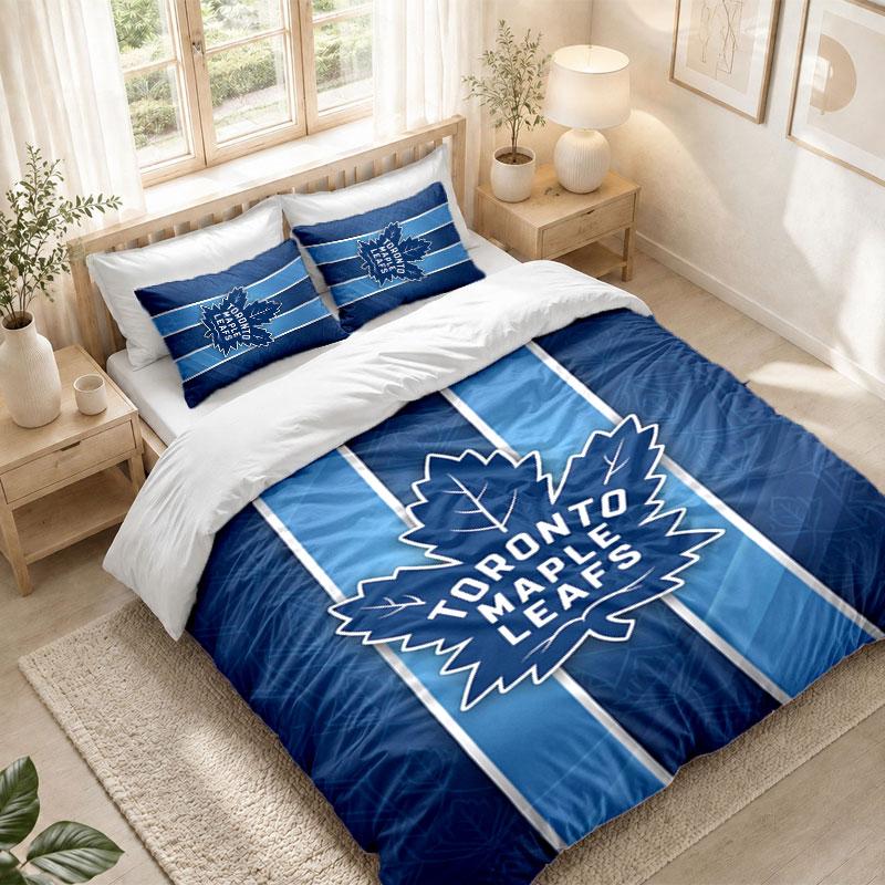 Bedding Set 1 Duvet Cover 2 Pillowcases Toronto Maple Leafs Print Bedroom Home Decoration