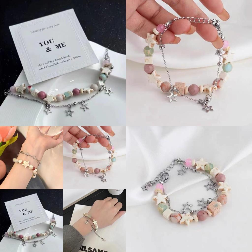 Elegant Alloy Double Star Bracelet For Women Chic Geometric Design Summer 2024