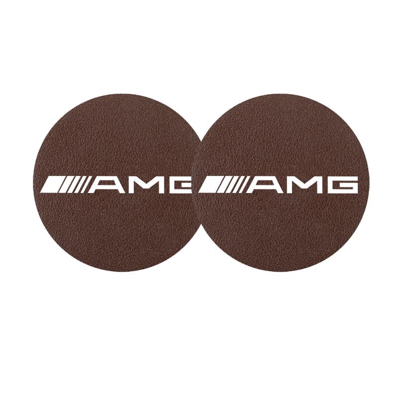 2Pcs Car Coasters Water Cup Mats Waterproof Slot Pads For Benz AMG W220 W205 W211 W212 CLS EQE Brabus GLK GLE A B C S Class A180 EE18