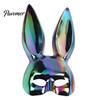 Rabbit Mask for Halloween Bunny Mask, Cosplay Face with Long Creepy Parties Ears, Lightweight Plastic Cushion Masquerade Party Costume Comfortable