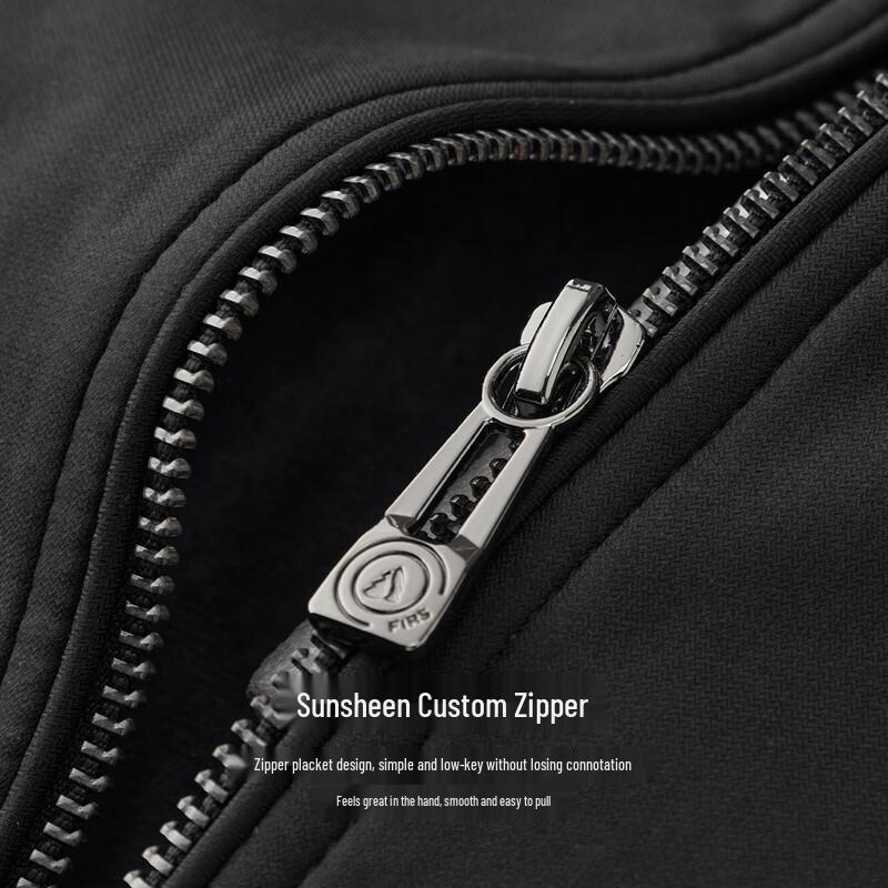 Shanshan Men's Fleece-Lined Business Stand Collar Jacket