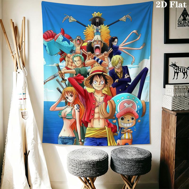 One Piece Monkey D Luffy Nástěnná tapisérie Estetické závěsné dekorace na stěnu Tištěná látková přikrývka Dekorativní tapisérie pro ložnici Obývací pokoj Domácí dekorace