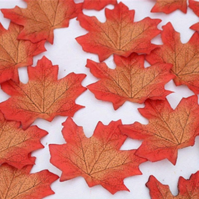 50Pieces Artificial Maple Leaves Fabric Tree Leaf DIY Wedding Birthday Event Multicolor Autumn Fall Theme Party Decor