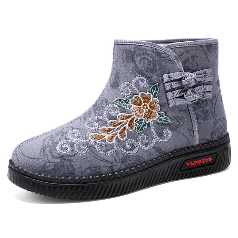 

Женские зимние плюшевые толстые универсальные хлопковые туфли 41 серый