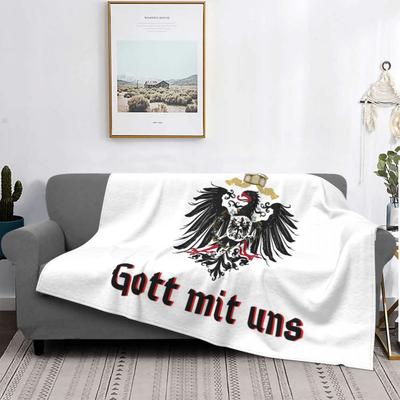 God With Us Decken, kariert, warm, Flanell, Wappen der Deutschen Reichsflagge, Überwurfdecke für Auto, Bettwäsche, Couch, Steppdecke