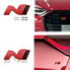 Wdjnt5 Glänzend Schwarz Metall N Kühlergrill Emblem Heckklappe Karosserie Abzeichen Aufkleber Für Hyundai N LINE Veloster Kona Elantra i30 i20 Tucson Sonata