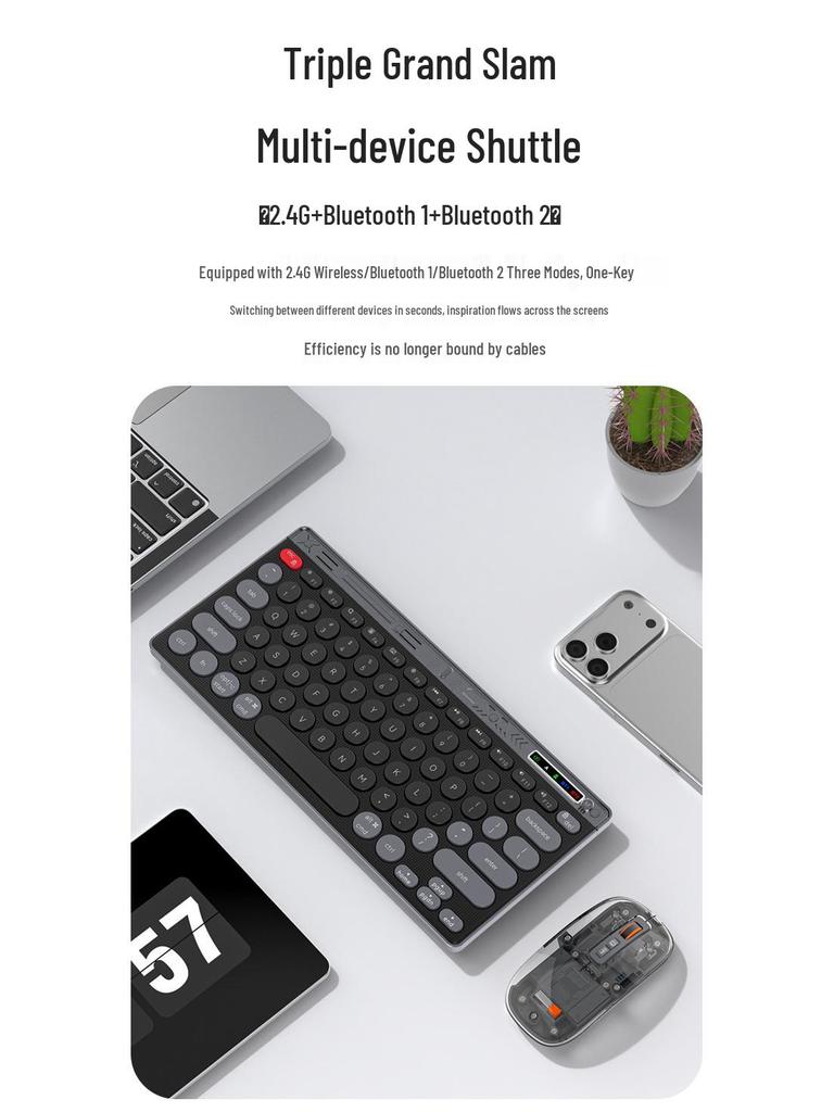 Rechargeable Universal Wireless Bluetooth Scissor-Switch Keyboard for Laptop, Desktop, Tablet, and Phone