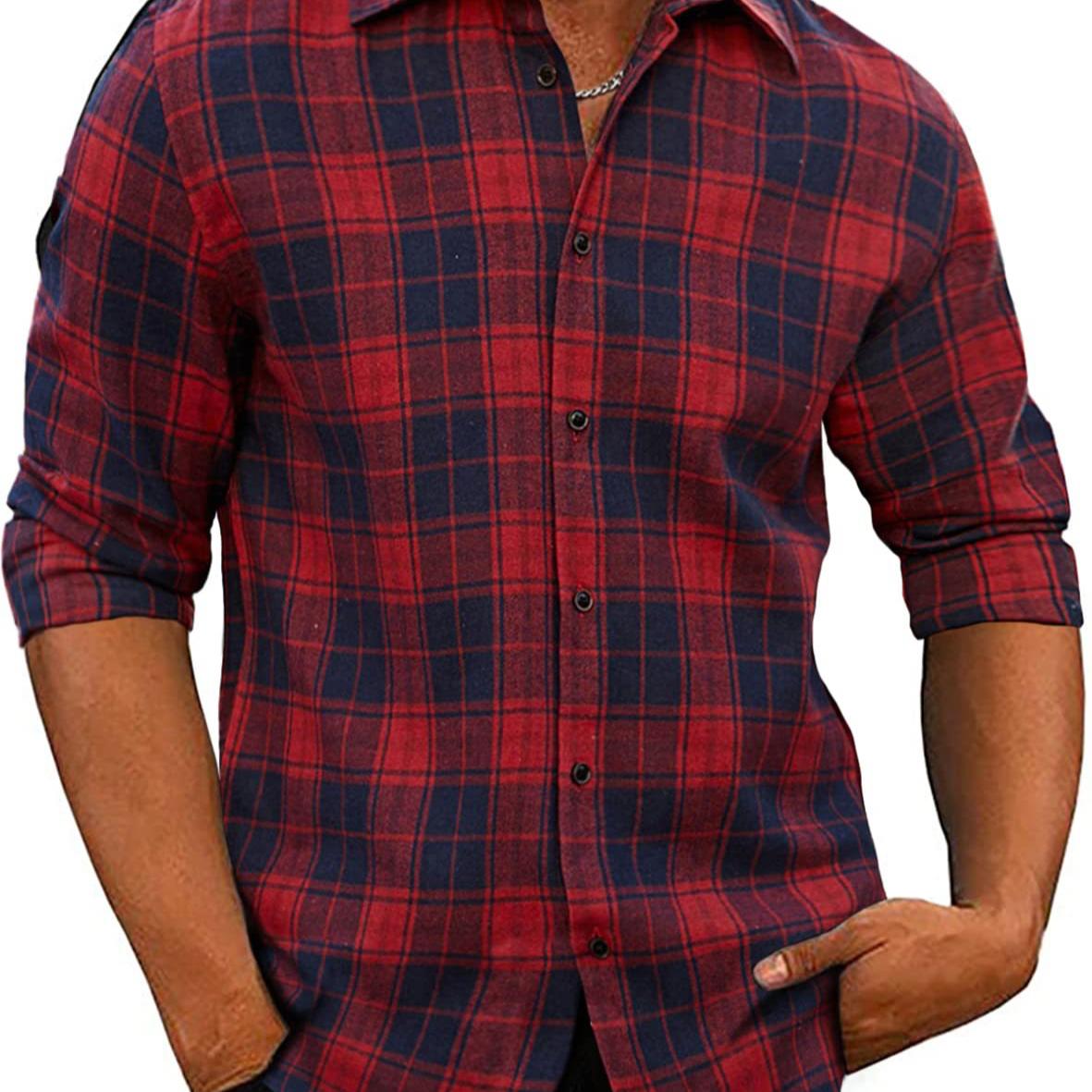 

Нова чоловіча сорочка в клітку. Чоловіча повсякденна сорочка з довгим рукавом весна-осінь XL