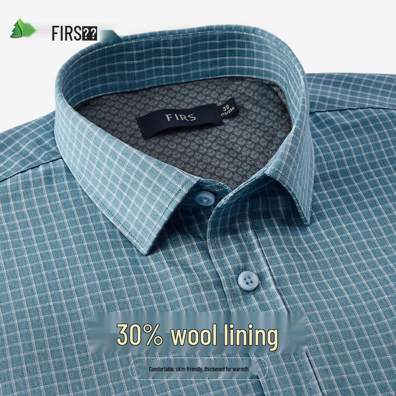 FIRS Men s Wool-Lined Plaid Long-Sleeve Shirt 40