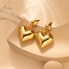 2023 Trendy Gold Heart Earrings Stylish Zinc Alloy Womens Fashion Winter
