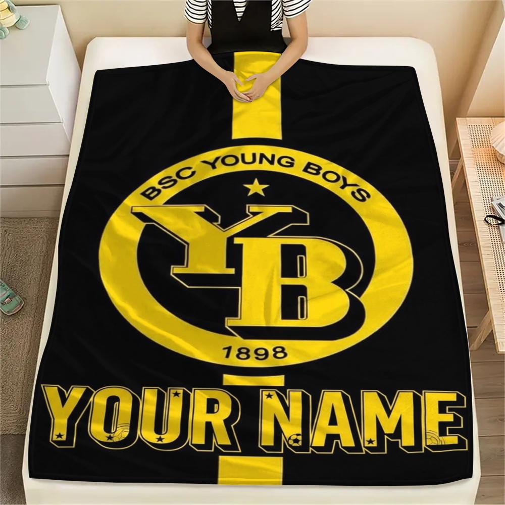 1PC Custom Name BSC Young Boys Patterned Flannel Blanket Suitable For All Seasons for Home Decor Warmth and Comfort Gifts Holiday Present
