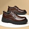 Straight Shoes Big Head Leather Shoes Men's Business Casual Non-slip Youth Versatile
