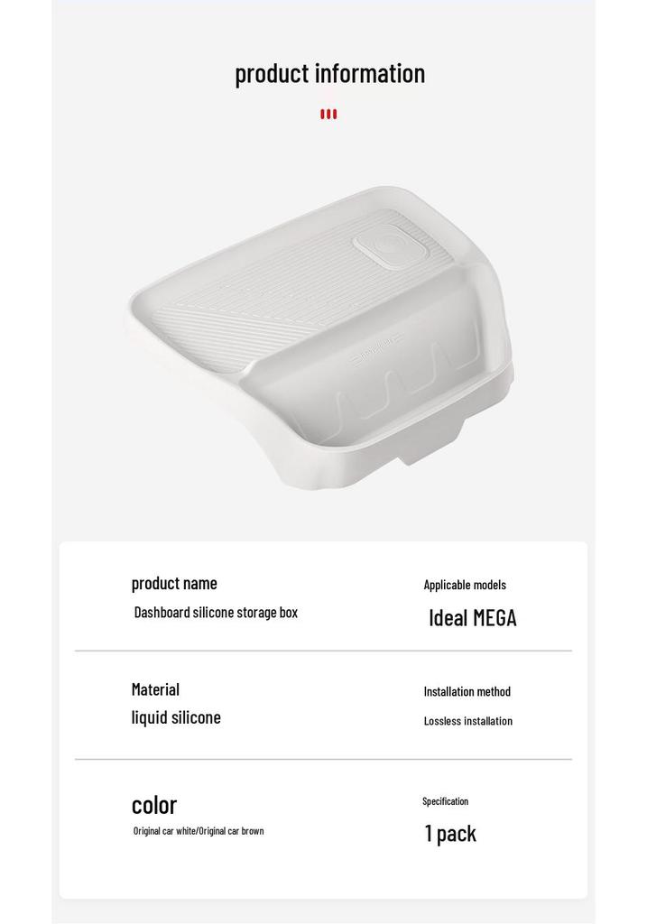 Ideal MEGA Center Console Silicone Phone Holder & Dashboard Storage Box for Car Interior Decoration