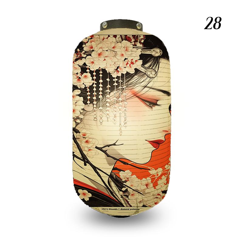 Traditional Style Cloth Lantern Japan Ukiyo-e Geisha Painting Lanterns Izakaya Sushi Shop Restaurant Party New Year Decoration