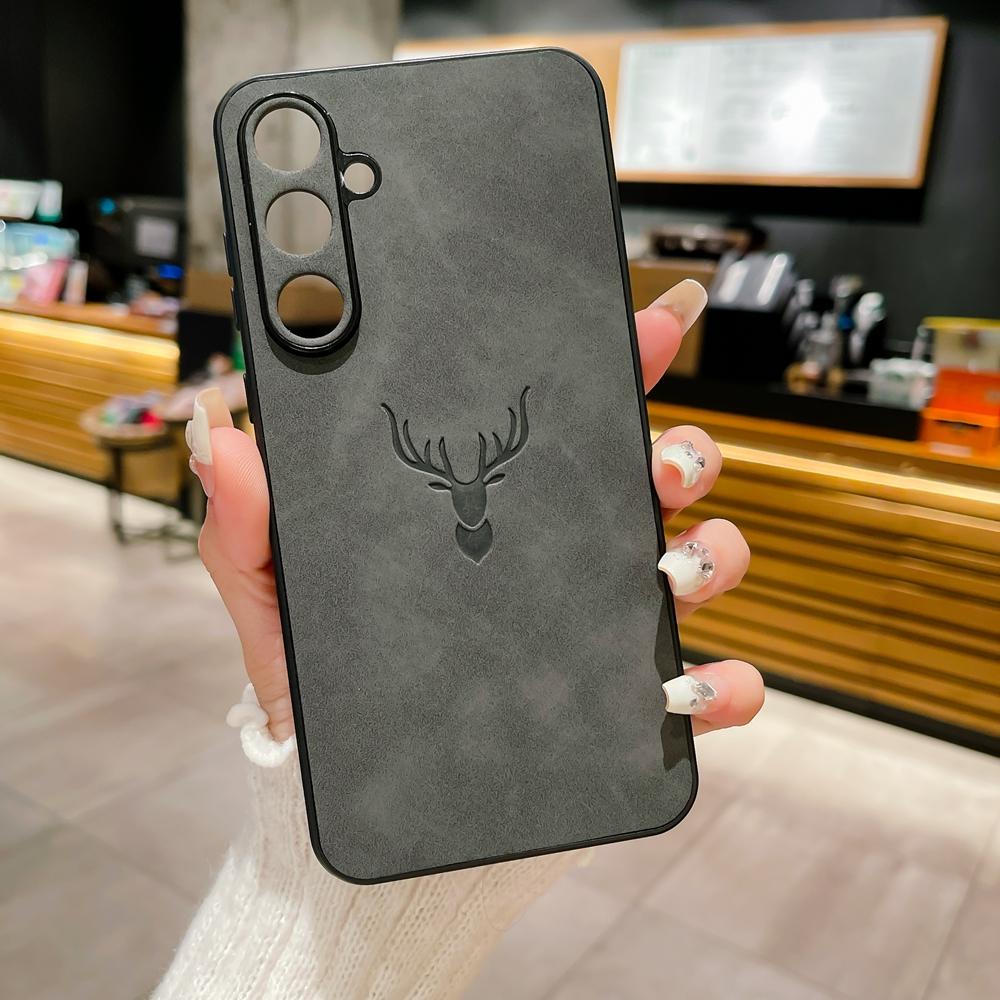 Retre Leather Phone Case For Samsung Galaxy A56 A55 A54 A53 A52 A36 A35 A34 A26 A25 A24 A23 A16 A15 A14 A13 A12 4G 5G Deer Head