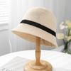 Women'S Knit Bucket Hat Hollow Weave Sun Protection Fisherman Cap Retro Beach/Travel/Urban Summer Sun Hat Breathable Sunshade
