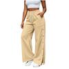 Pantaloni Larghi Casual Colorati da Donna con Bottoni Laterali Pantaloni a Vestibilità Larga per l'Uso Quotidiano