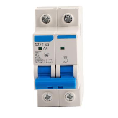 DZ47 63 2 P Mini Circuit Breaker Cutout Switch Breaker 400VAC(6A)
