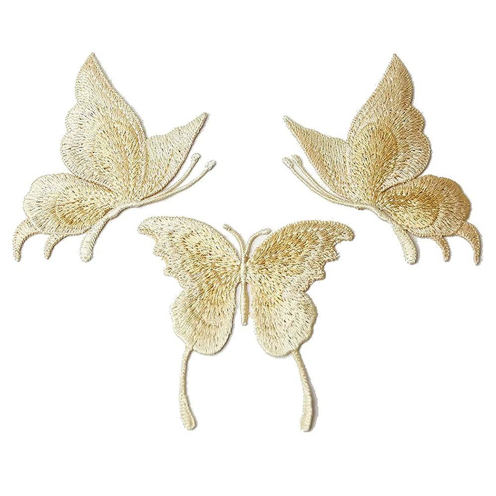 3Pcs/Set Mesh Embroidered Butterfly Patches DIY Clothes Patches  Hats Skirt Legging Hair Clips Decor