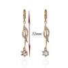 Women Earrings Zircon Simple Hollow Ear Rings 1Pair Gold Color
