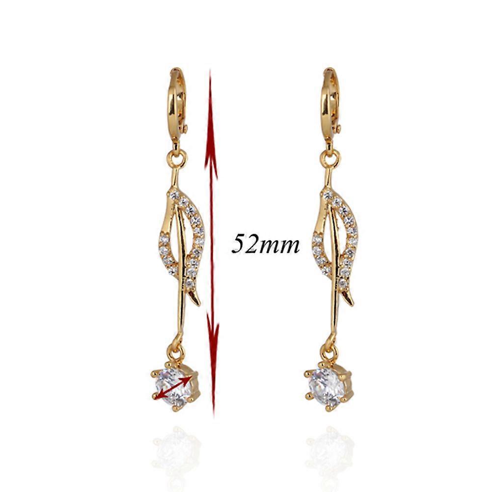 Women Earrings Zircon Simple Hollow Ear Rings 1Pair Gold Color