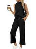 2025 Summer Women's Cross-Border Suit: Vest Top & Wide-Leg Cropped Pants