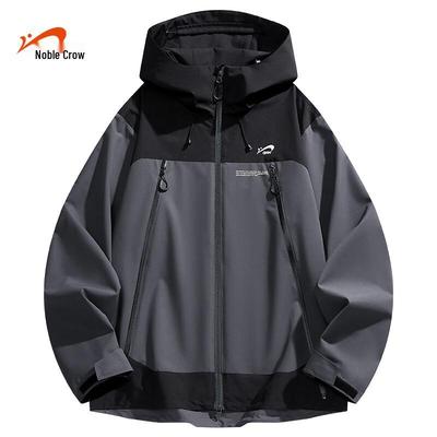 Guirenniao Unisex Windproof Water-Resistant College Style Jacket