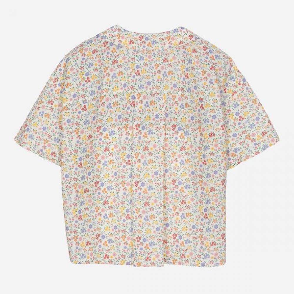 Thursday Island Women Flower Pattern Round Collar Blouse T264mbl291w