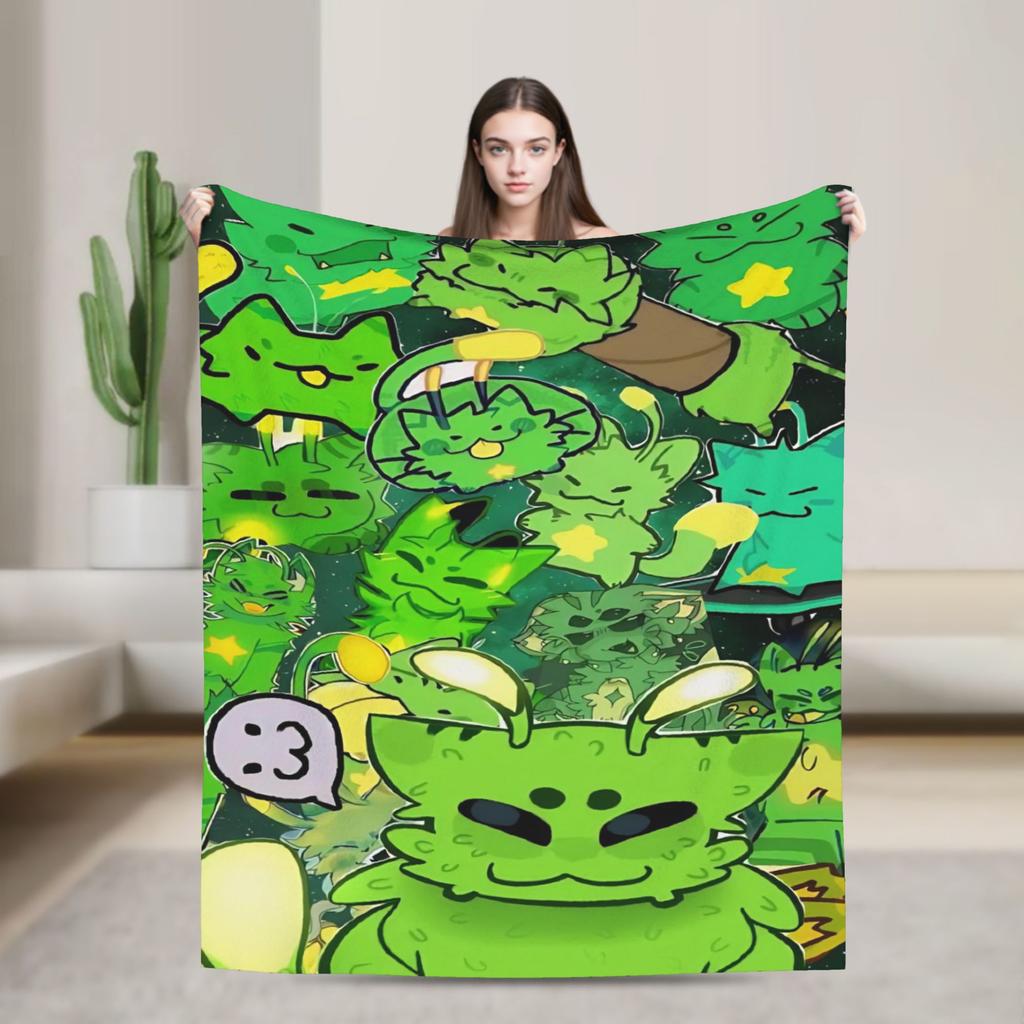 Two BFDI Cartoon Animated Blanket Flannel Novelty Warm Throw Blanket for Home Decoration