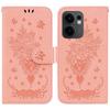 Für Oppo Reno13 F 5G Hülle PU Leder Brieftasche Handyhülle Schmetterling Blumen Prägung
