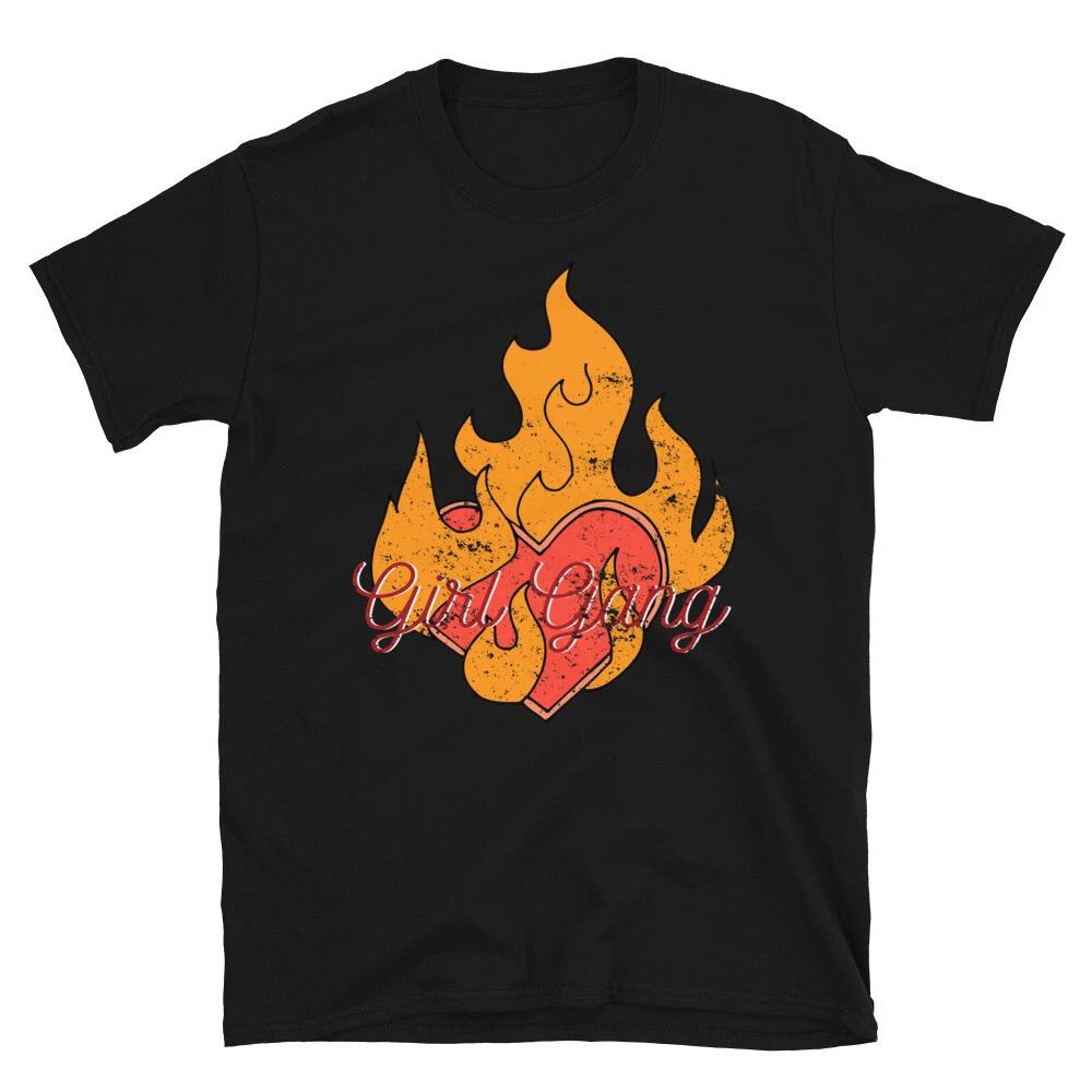 Girl Gang Heart On Fire Classic Trendy Design Casual T-Shirt 2XL