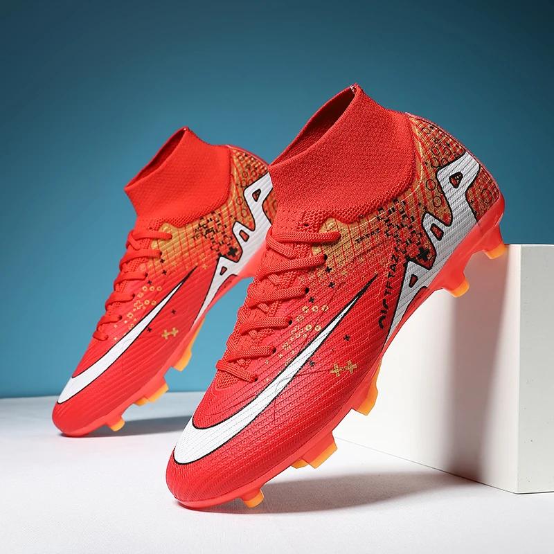 Men Soccer Shoes Outdoor Professional Training Football Boots Unisex Turf Futsal Match Soccer Cleats Grass Non-slip Breathable