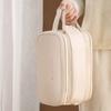 Viaje doble de la PU de la cremallera para el organizador del almacenamiento del bolso del artículo de tocador de la capacidad grande del bolso cosmético de las mujeres