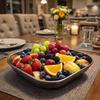 Rust-Resistant Stainless Steel Tray Round Shape Fruit Tray Retro Dessert Plate Kitchen Use