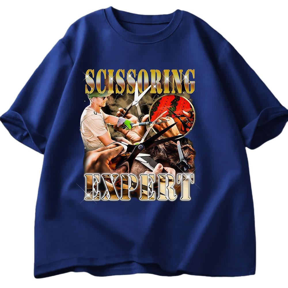 Schere Exp Kunst Spaß Meme Muster T-Shirt Sommer Unisex Lässig Baumwolle Mode Harajuku Übergroß Street Wear Y2K T-Shirt