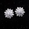 Double Layer Crystal Flower Stud Earrings - European & American Fashion Jewelry