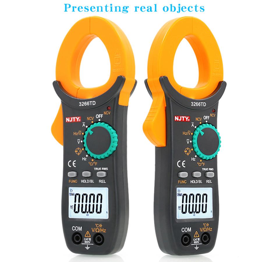 Clampmetru digital NJTY 3266TA Multimetru Clemă ampermetru 3266TD pentru măsurarea capacității, temperaturii, diodelor, frecvenței, AC/DC