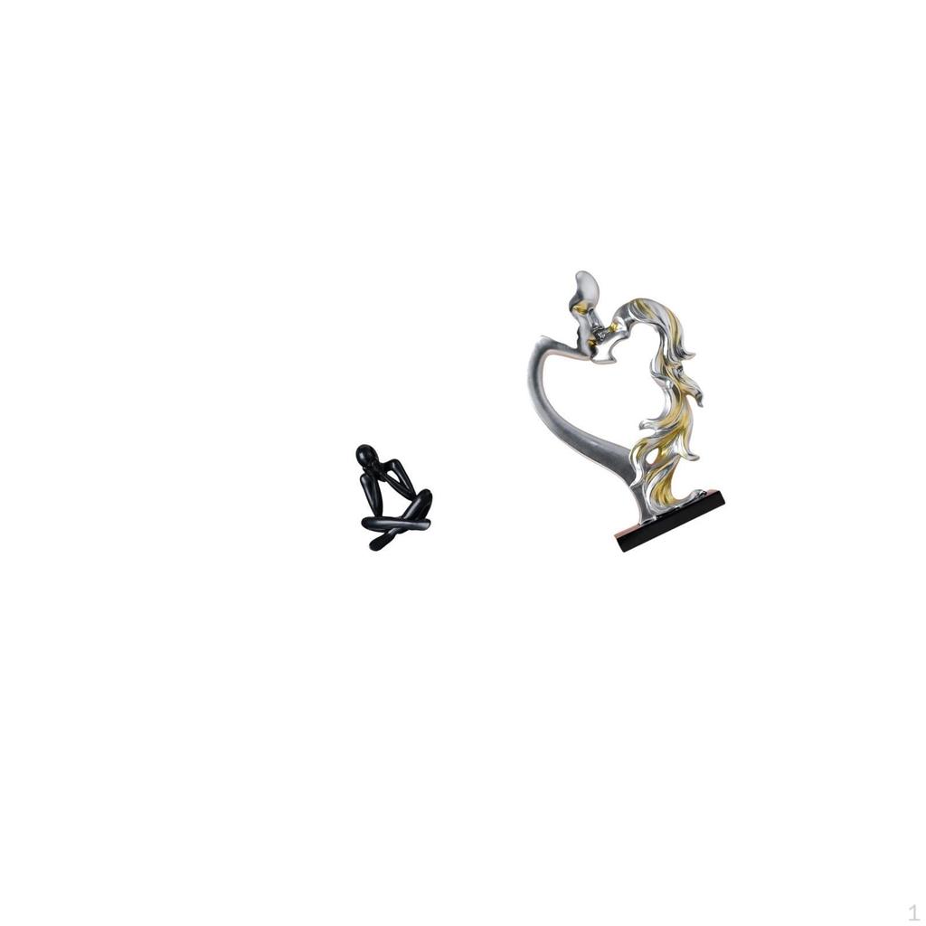 Modern Abstract Couple Sculpture Decorative Figurine Collectible Statue for Living Room Bedroom