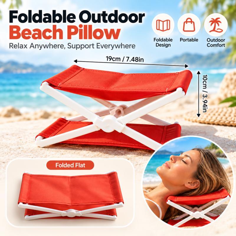 Foldable Beach Pillow, Portable Lightweight Headrest for Sunbathing, Camping, Picnics, Outdoor Lounging and Travel