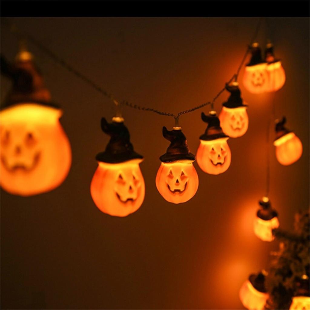 6-meter 40 Halloween Pumpkin String, Witch Hat Pumpkin Decorative String