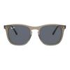Ray-Ban Trendy Square Frame Sunglasses Unisex Couple Model Transparent Brown Frame Blue Lenses