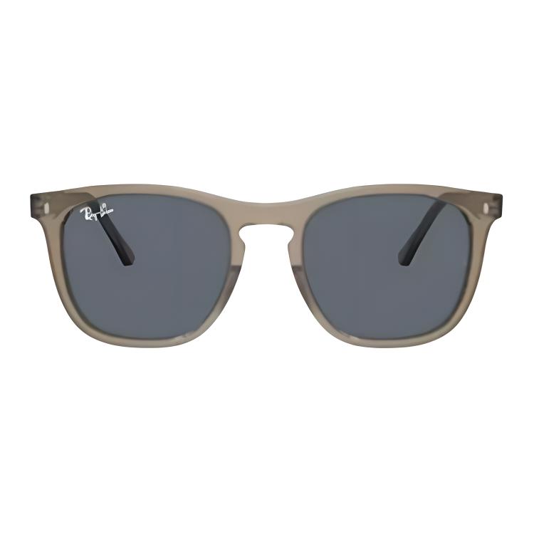 Ray-Ban Trendy Square Frame Sunglasses Unisex Couple Model Transparent Brown Frame Blue Lenses