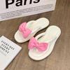 EVA Thick Sole Flip-Flops with Cute Bow - Girls' Height-Increasing Summer Beach Sandals