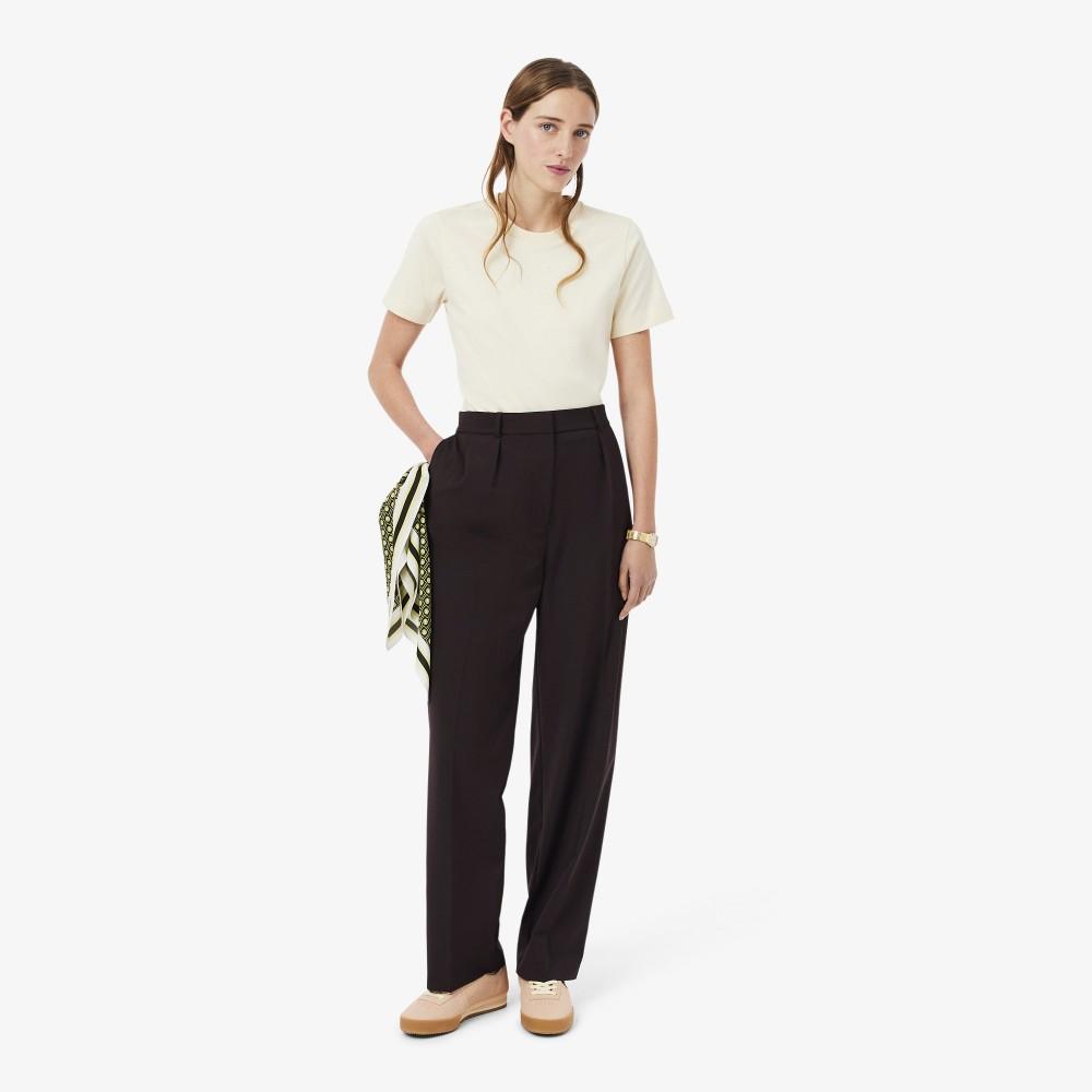 [lacoste] Women s Wool Blend Double Pleat Tailored Pants HF6794-56G3LA 34