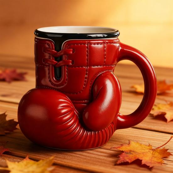 Boxing Glove Mug 3D Novelty Coffee Cup Stainless Steel Tea Cup 12oz Unique Funny Boxing Gift for Boxers Fitness Enthusiasts Coaches