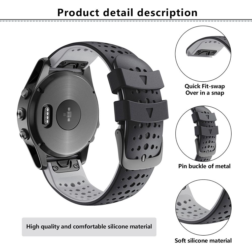 KALEBOL KLB-SSPWGJ-001 For Garmin Fenix 6X/Fenix 7X/Instinct 2X Watchband QuickFit 26mm Silicone Watch Bracelet