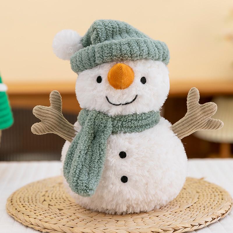 Snowman Plush Doll Hat Scarf Cartoon Bedroom Decoration Christmas Gifts Ornament