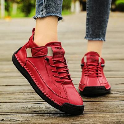 Nouvelles Baskets de Mode Fait Main Cuir Chaussures pour Femmes Mi-Hautes Femmes Chaussures Plates Décontractées Mocassins à Enfiler Zapatillas De Mujer