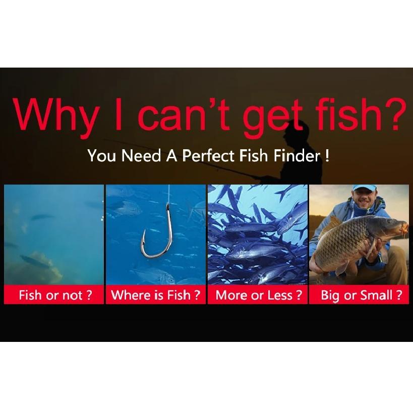 Brand New Colorful Wireless Fish Finder Dot Matrix Sonar Sensor Transducer Depth Echo Sounder  Recharged Battery